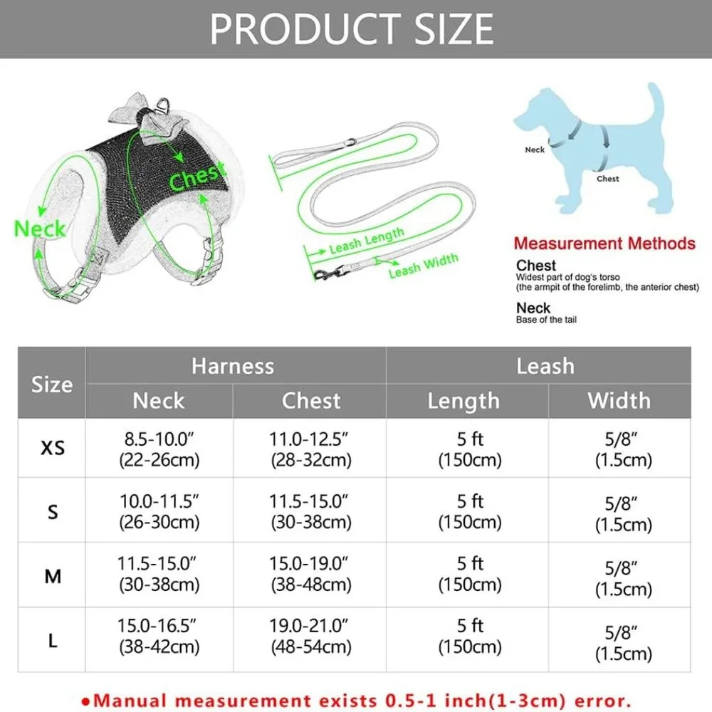 NWT Sparkling Bling Swarovski Crystal Rhinestone Pet Dog Sweater Harness…